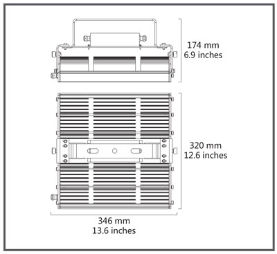 LED High Bay Light dimensions: